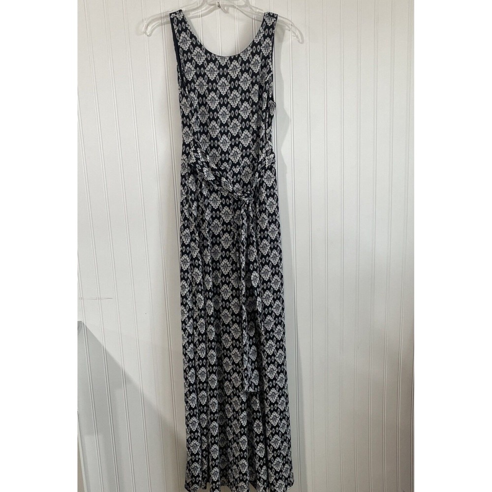 Love Culture Jumpsuit Womens Medium Black White Tank Long Wide-leg Open Back NEW